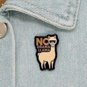 🤩Funny Llama Enamel Pin Cartoon No Drama Animal Brooch Alpaca Badge Jewerly New